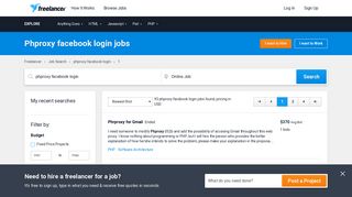 Phproxy facebook login Jobs, Employment | Freelancer