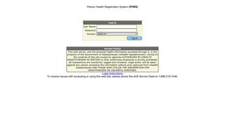 Person Health Registration System (PHRS)