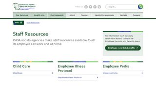 Staff Resources - Provincial Health Services Authority