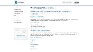 Pearson - Prentice Hall Web Codes: What is this?