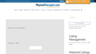 Login - PhysicalTherapist.com