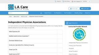 Independent Physician Associations | L.A. Care Health Plan