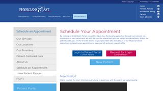 Physicians East :: Schedule an Appointment