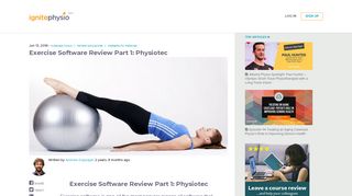 Exercise Software Review Part 1: Physiotec - ignitephysio