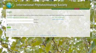 Login — International Phytotechnology Society