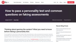 How to pass a personality test and common questions on faking ...