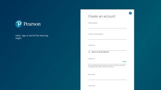 Pearson Create Account