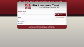 Agent Login – PIA Trust