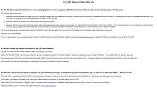 FAQ PIA Optical Online Web Site - Login - CA.gov