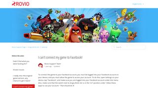 I can't connect my game to Facebook! – Rovio Support Page
