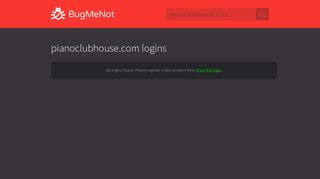 pianoclubhouse.com logins - BugMeNot