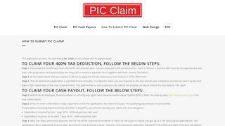 | How to Submit PIC Claim?