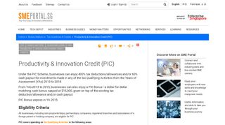 Productivity & Innovation Credit (PIC) | SME Portal