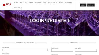 Login/Register - PICA SERVICE