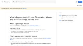 What's happening to Picasa, Picasa Web Albums ... - Google Support