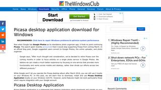 Picasa desktop application download for Windows - The Windows Club