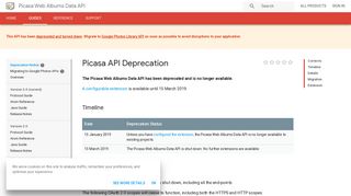 Picasa API Deprecation | Picasa Web Albums Data API | Google ...