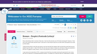 Beware - People's Postcode Lottery! - MoneySavingExpert.com Forums