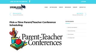 Pick-a-Time Parent/Teacher Conference Scheduling - Spring Ridge PTO