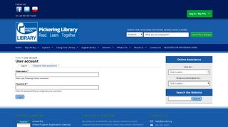 User account | Pickering Library