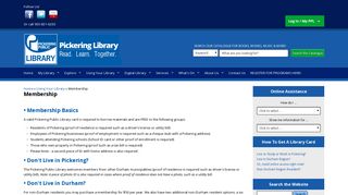 Membership | Pickering Library