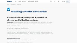 Watching a Pickles Live Auction