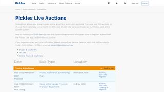 Pickles Live Auction, Truck Auctions, Truck Sales - Pickles Auctions ...