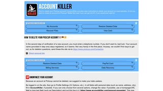 Delete your Pickzup account | accountkiller.com