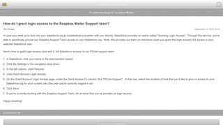 How do I grant login access to the Soapbox Mailer Support team ...
