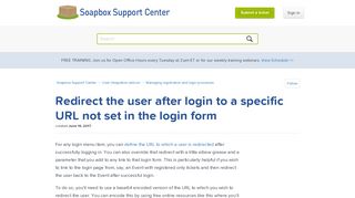 Redirect the user after login to a specific URL not set in the login form ...