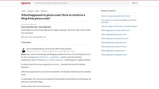 What happened to piczo.com? How to retrieve a blog from piczo.com ...