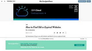How to Find Old or Expired Websites - The New York Times