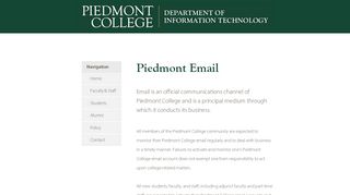 Email Login Instructions - Piedmont College