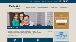 Piedmont Federal Savings Bank – Contact Us