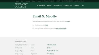 Email & Moodle | Piedmont College