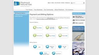Piedmont Natural Gas | Payment and Billing Options