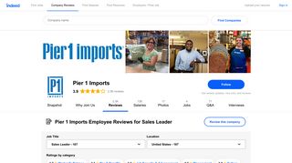 Working as a Sales Leader at Pier 1 Imports: 165 Reviews | Indeed.com