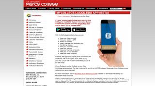 LACCD SIS Mobile App - Pierce College