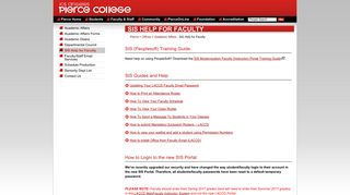 SIS Help for Faculty - Pierce College