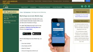 MyCollege.laccd.edu Mobile App - East Los Angeles College
