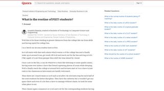 What is the routine of PIET students? - Quora