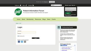 Login - Patient Information Forum