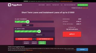 PiggyBank: Payday Loans & Short Term Loans, UK, Online