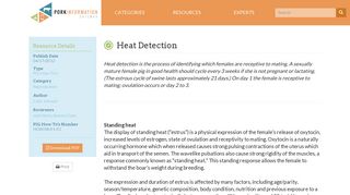 Heat Detection - Pork Information Gateway