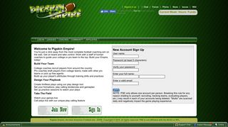 Sign Up Now - Free Online Football Game | Pigskin Empire MMORPG