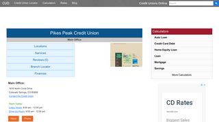 Pikes Peak Credit Union - Colorado Springs, CO - Credit Unions Online