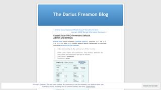 Kostal Solar PIKO-Inverters Default Admin Credentials | The Darius ...