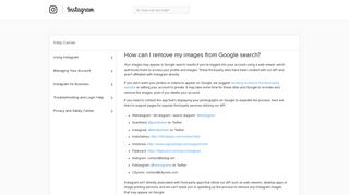 How can I remove my images from Google search? | Instagram Help ...