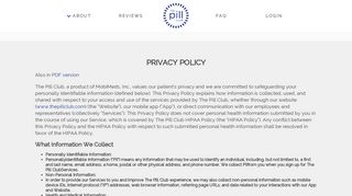 Privacy - The Pill Club