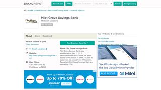 Pilot Grove Savings Bank - 11 Locations, Hours, Phone Numbers …